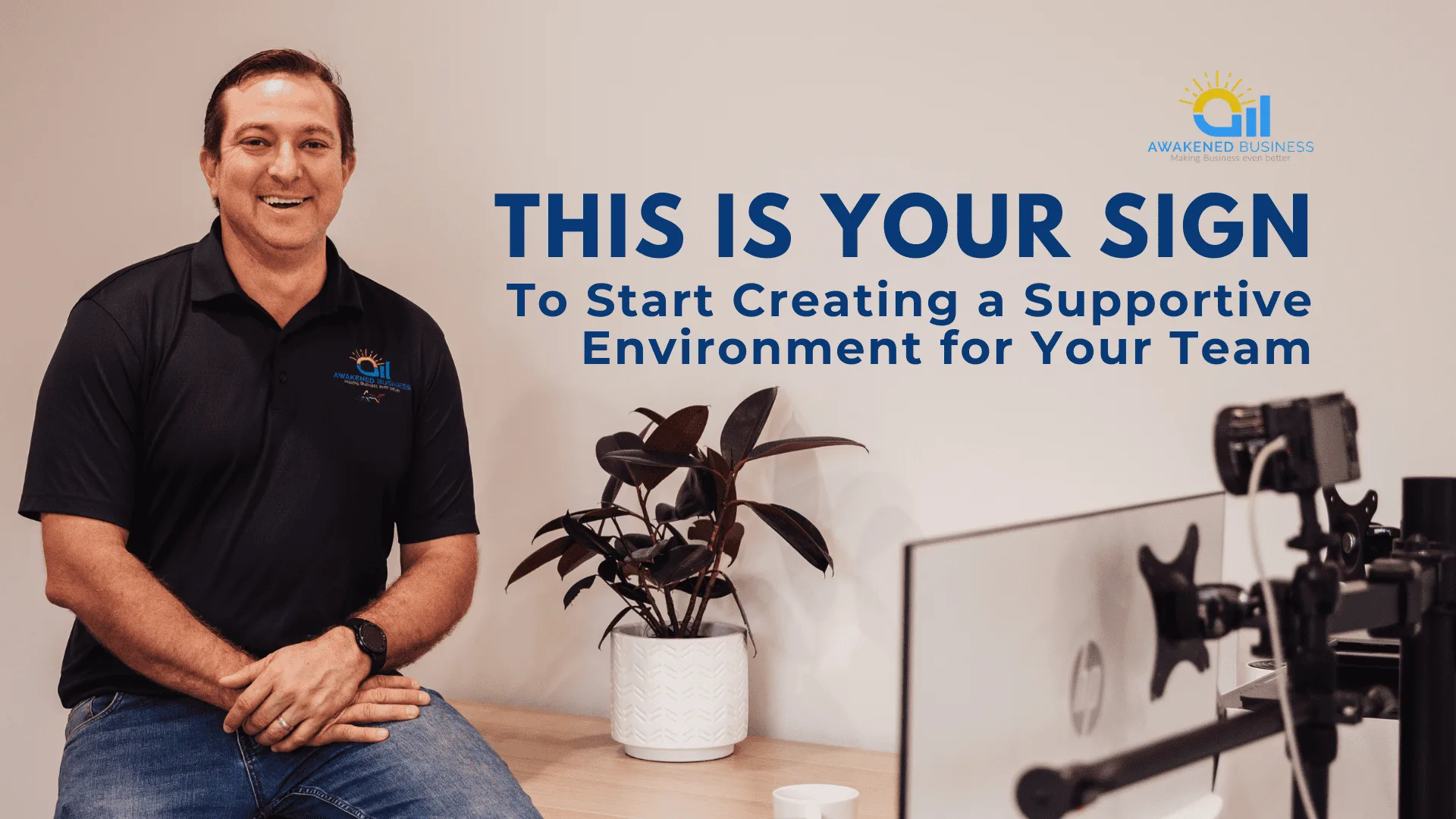Trade business owner working on leadership with his team
